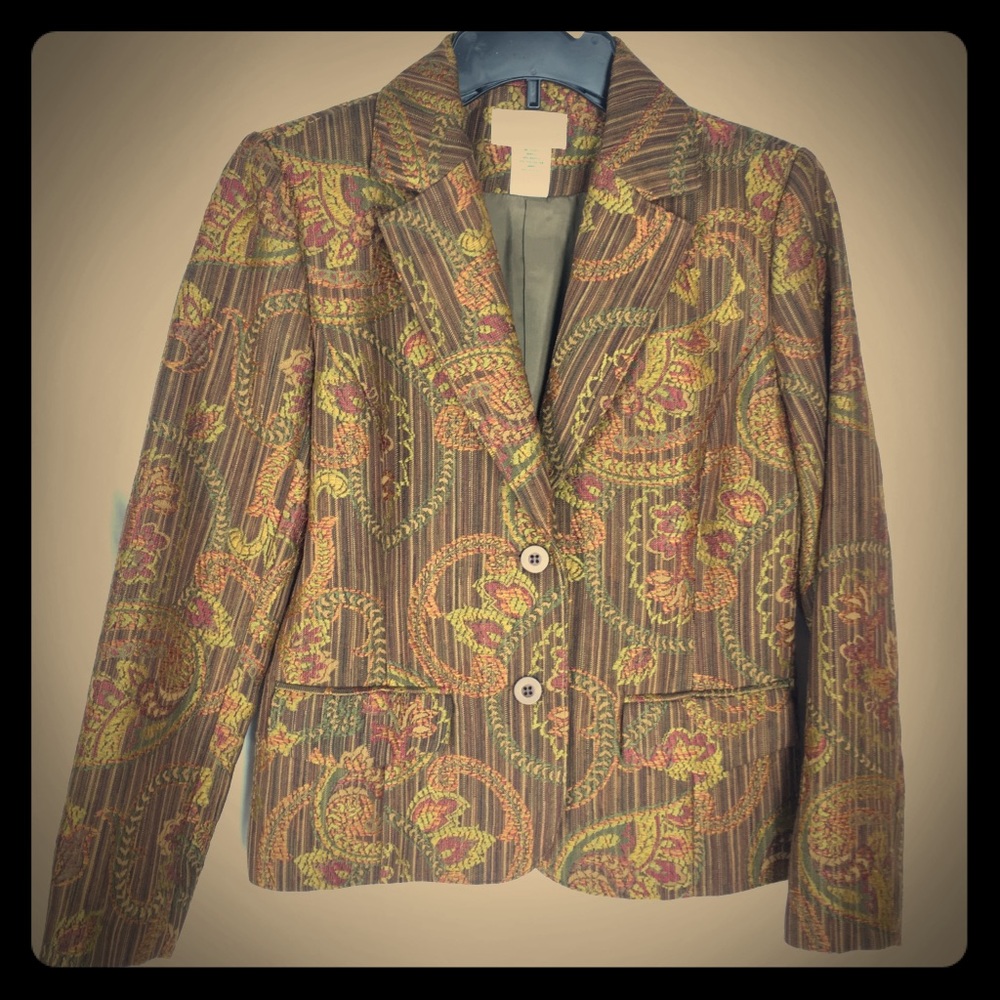 Chadwick’s paisley long sleeve blazer size 4P